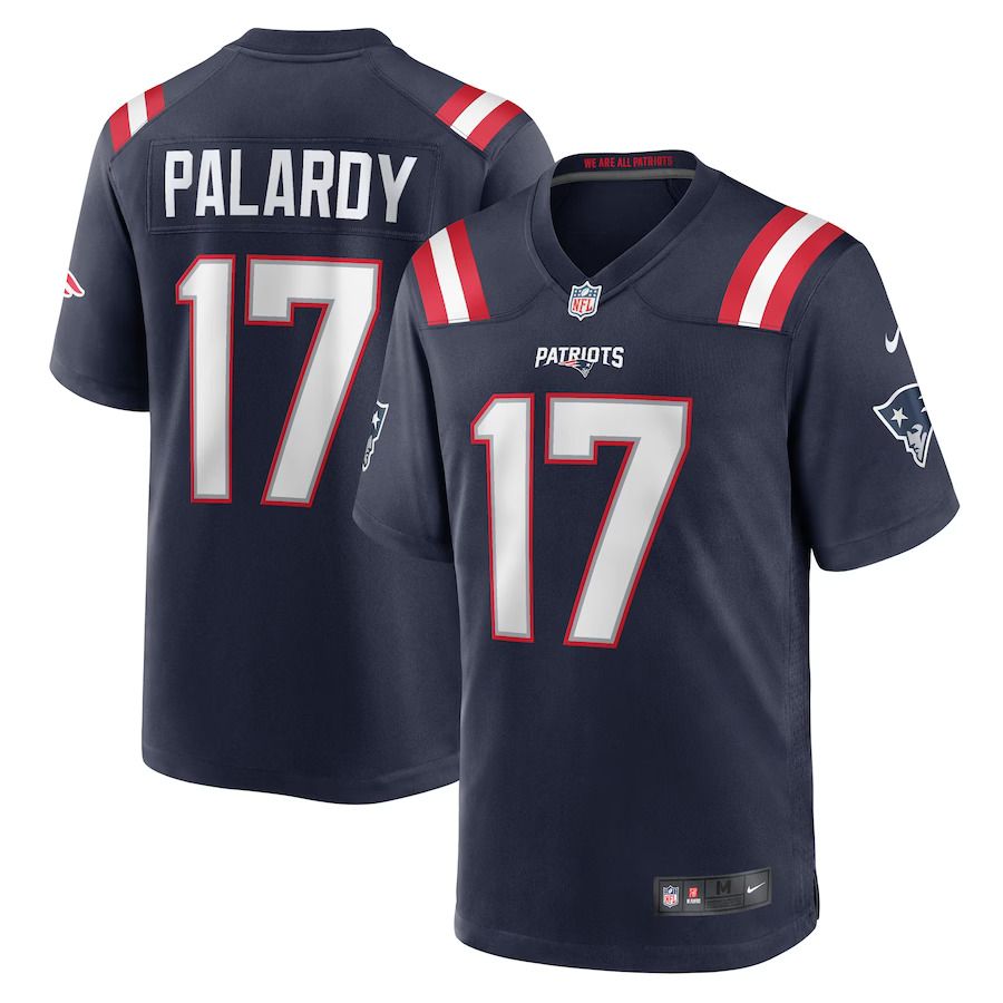 Men New England Patriots #17 Michael Palardy Nike Navy Home Game Player NFL Jersey